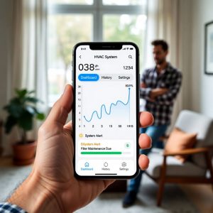 HVAC system status on a smartphone app